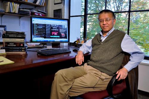 Professor Gang Chen at his work desk