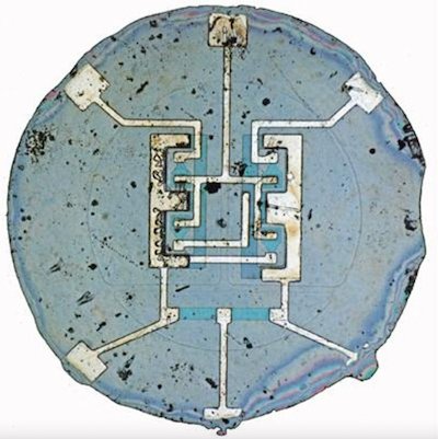 The first IC out of Fairchild in 1960 included four transistors