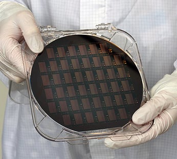 A wafer of PillarHall test chips
