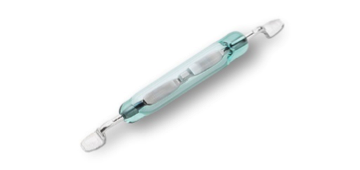 Glass encapsulated reed switches require zero operating power for contact closure.