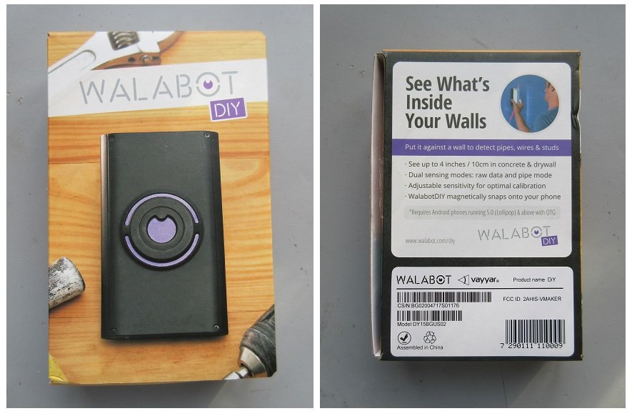 The packaging material in which the Walabot DIY In-Wall Imager arrived in
