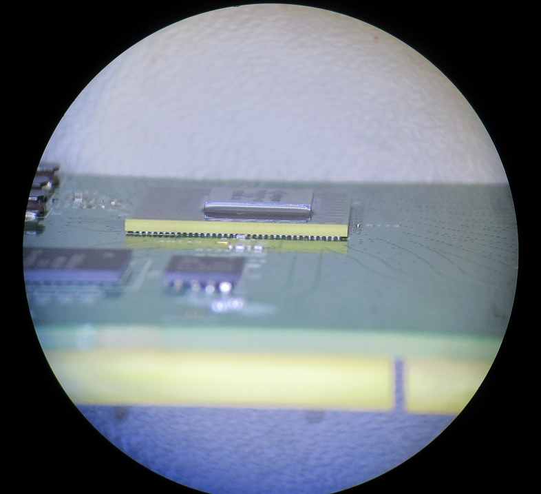 The processor's PCB is attached to the Walabot's PCB using a BGA