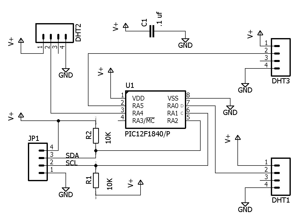 Figure 1. Schematic for the PIC I2C Board. Figure 1. Schematic for the PIC I2C Board.