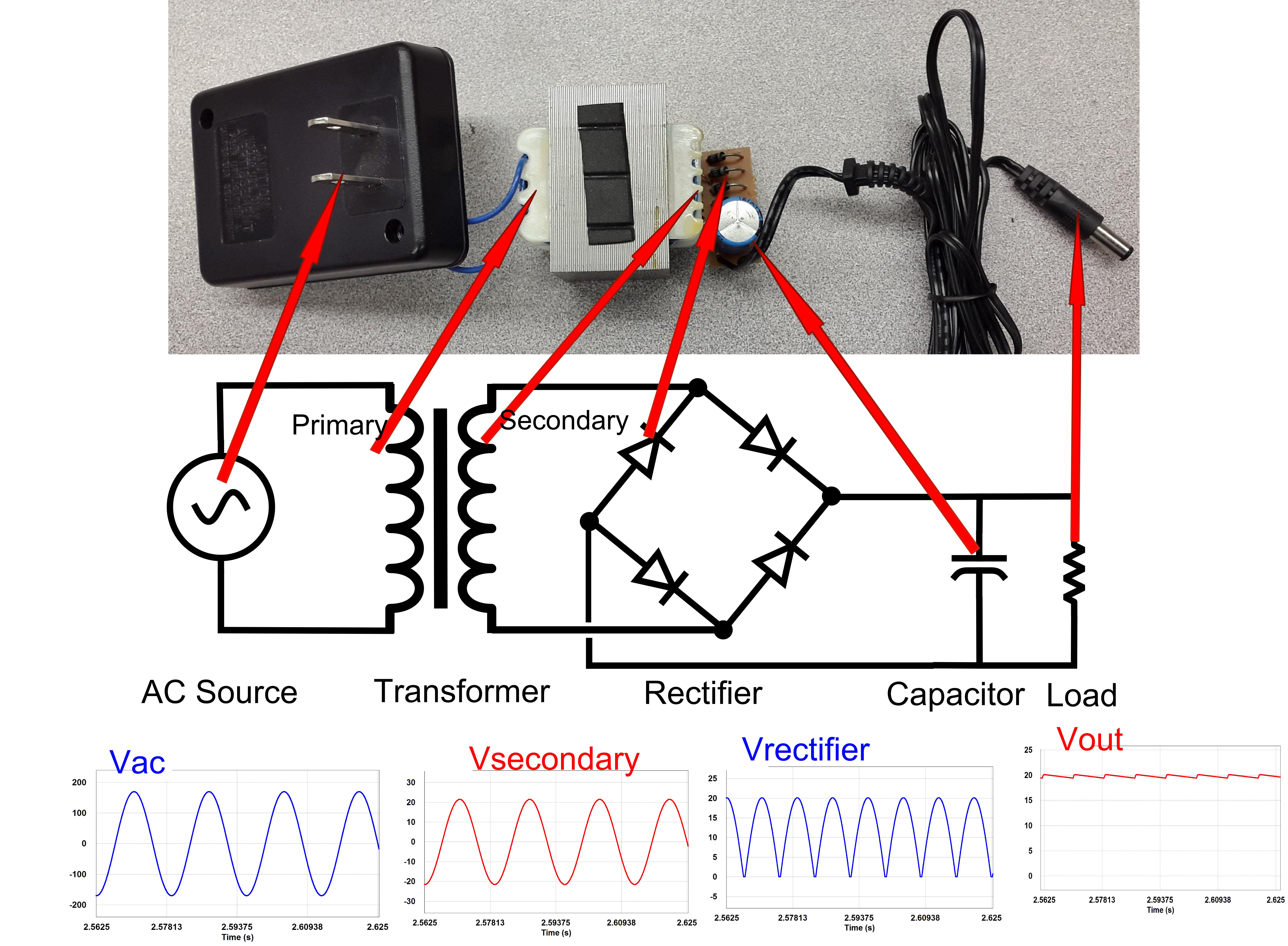 Full AC Adaptor Circuit and Schematic