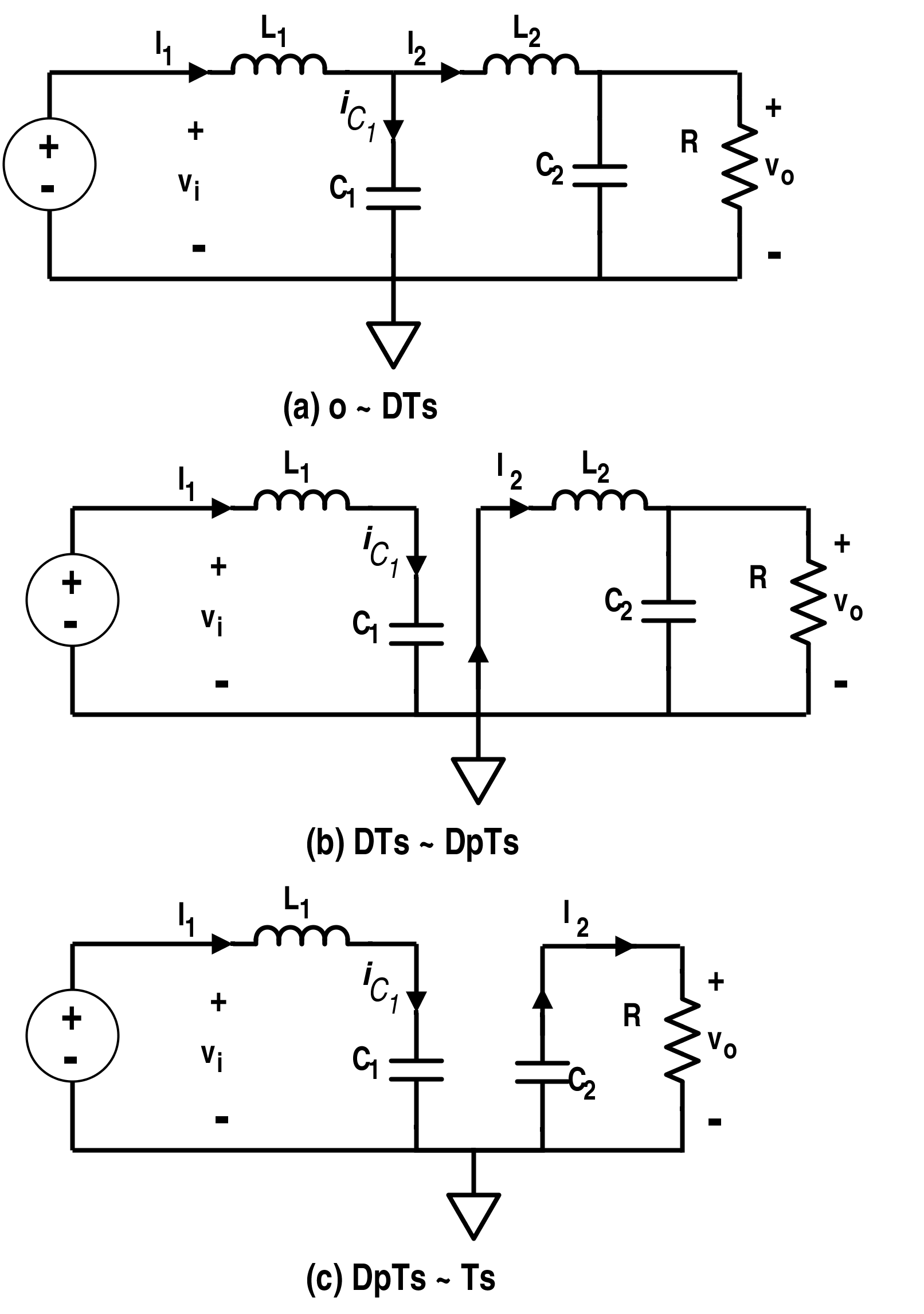 Different Circuit Diagrams for Discontinuous Conduction Mode