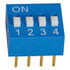 206-4,DIP,Standard Slide-Raised 4 Position DIP Switch