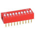 206-10,DIP,50 Volt 10 Position Pin 20 Single Pole Single Throw Standard Raised Slide DIP Switch