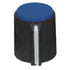 JK-905C-3.2(1/8"),Plastic,14.6mm Black and Blue Knob with Set Screw for 0.125 Inch Shaft