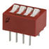 76SB04T,DIP,DIP Switch 4 Position On Off Single Pole 0.15 Amp @ 30 Volt Raised Rocker