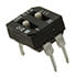 210-2,DIP,Low-Profile DIP Switch Slide Raised 2 Position SPST 4-Pin DIP