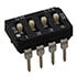 210-4,DIP,DIP Switch Low-Profile 4 Position Slide Raised SPST