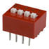 78B04T-JVP,DIP,DIP Switch SPST OFF-ON 4-Position Raised Slide 150mA 30VDC PC Pins Thru-Hole