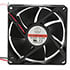 GD248025EB-N (2I9),3.15" (80mm),24 Volt DC 80x80x25mm Brushless Tubeaxial Fan 48.7 CFM