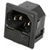 PF11,AC Power Receptacles,AC Power Inlet Receptacle C14 with Dual Fuse Snap-In 6A 250VAC