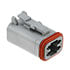 DT06-4S,Automotive,4-Position Triangular Housing Plug Connector Gray