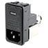 FN370-6-21,AC Power Receptacles,Power Entry Receptacle Module Male Blades IEC 320-C14 Panel Mount Snap-In (3.8mm)