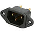 R301,AC Power Receptacles,Male AC Power Inlet Receptacle Gold Flash