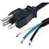 GPC002C,3-Conductor,Power Cord 8 Feet AWG 18/3 SVT Black NEMA 5-15P Stripped and Tinned Ends