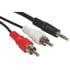 10A3-03106,Audio & Video Cables,Stereo Adapter Cable 3.5mm Male Plug To 2 RCA Male Plugs 6 Foot