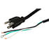 E215210,3-Conductor,3-Conductor AC Power Cord 16 AWG NEMA 5-15P to Flying Leads SJTO Jacket 6 Feet Black