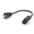 10W1-01201,3-Conductor,Power Cord 1 Feet 18/3 AWG SVT Black UL/CSA