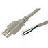 M682-12-GY,3-Conductor,Power Cord 6 Feet AWG 18/3 SJT Gray NEMA 5-15P to Pigtail Stripped Copper Wires UL/CSA