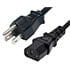 10W1-14-01206,3-Conductor,3-Conductor AC Power Cord 14 AWG NEMA 5-15P to C13 SJT Jacket 6 Feet Black