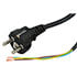 N1223B,3-Conductor,3-Conductor AC Power Cord 1mm2 CEE 7/7 Euro Schuko to Stripped Pigtails H05VV-F Jacket 10 Feet Black