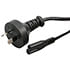 8530-2-6.6,2-Conductor,2-Conductor AC Power Cord 16 AWG AS 3112 Australia to C7 Plug H03VVH2-F Jacket 6.6 Feet Black