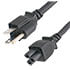 10W1-15203,3-Conductor,3-Conductor AC Power Cord 18 AWG NEMA 5-15P to IEC 60320 C5 3 Feet Black