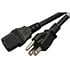 2133H,3-Conductor,3-Conductor AC Power Cord NEMA 5-15P to C13 Plug 16 AWG SJT 7.6 Feet Black