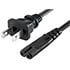 1062.079,2-Conductor,2-Conductor AC Power Cord 18 AWG NEMA 1-15P to C7 Plug SPT-2 Jacket 6.6' Black